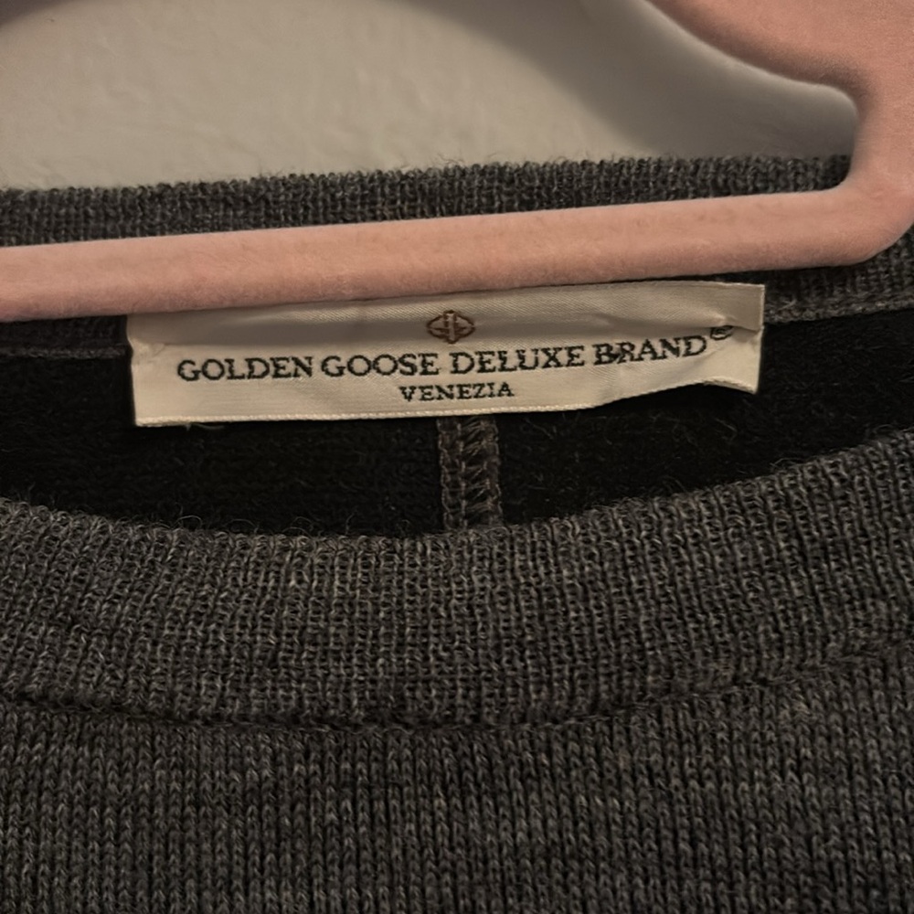 grey melange wool golden goose round neck sweater shirt - Picture 16 of 16
